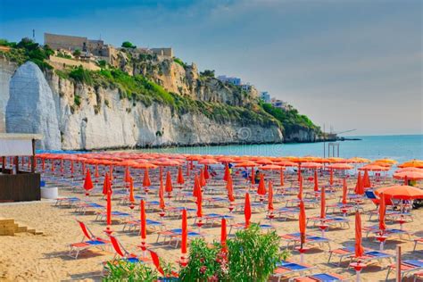 Beautiful View of a Public Beach in Vieste, Gargano, Italy on a Sunny ...