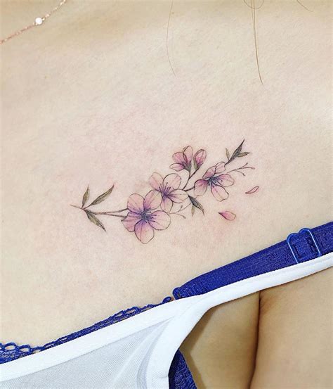 Almond blossom🌸 . . . #애리타투 #tattoo #tattoos #tattooed #flowertattoo # ...