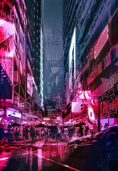 Cyber city by rashedjrs | Cyberpunk city, Cyberpunk aesthetic, Anime city