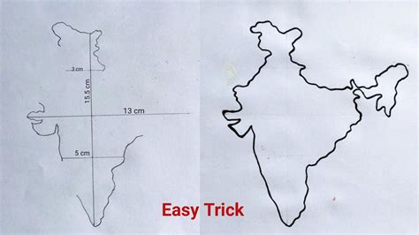 India map easy trick | How to draw India map easily step by step ...