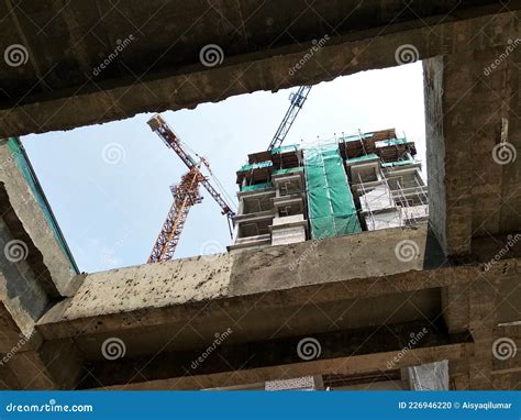 Structural Works are Underway at the Construction Site. Editorial Image ...