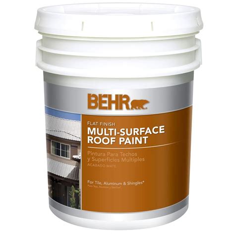 BEHR 5 Gal. White Flat Acrylic Latex Roof Paint-06505 - The Home Depot