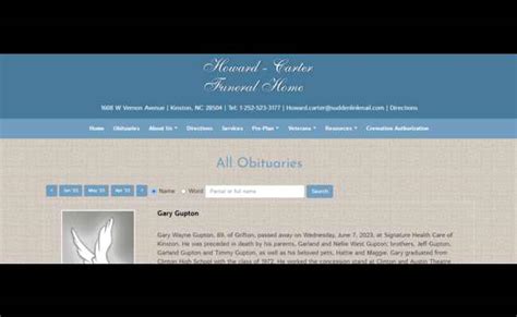 Howard-Carter Funeral Home Obituaries 2023 Best Info