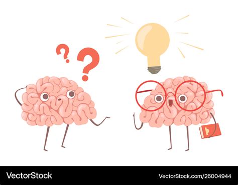 Problem solving concept cartoon brains Royalty Free Vector