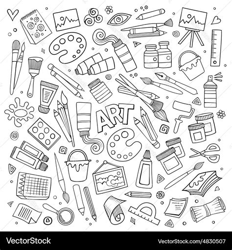 Art and craft symbols objects Royalty Free Vector Image