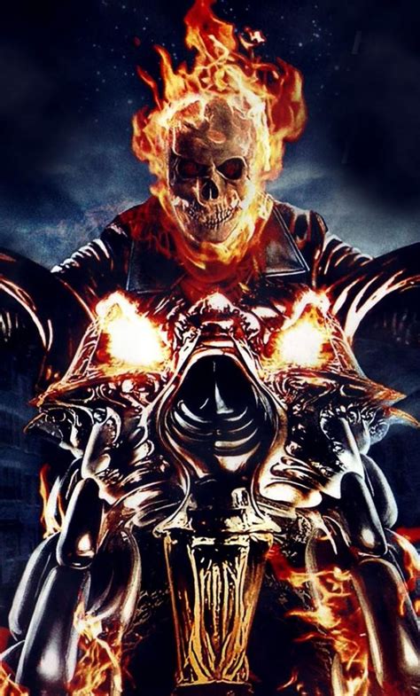 Ghost Rider, Motorcycle, Fire, Full HD Wallpaper