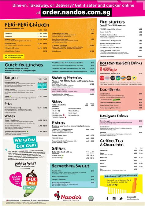 Nando’s Menu with Prices: Nando’s Singapore Menu 2024 Updated