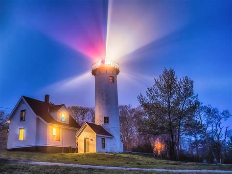 Five Lighthouses on Martha’s Vineyard, North Side of Island