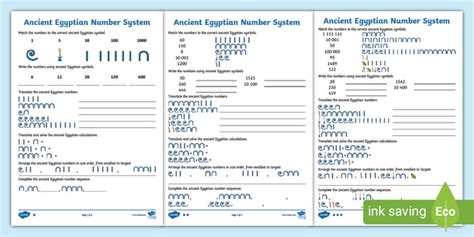 Egyptian Number System Worksheets - Twinkl CfE - First Level