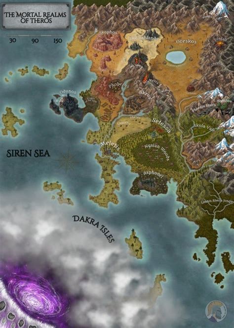 The Mortal Realms of Theros [Region Map]: FantasyMaps | Fantasy world ...