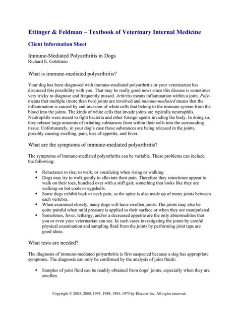 Immune-Mediated Polyarthritis in Dogs