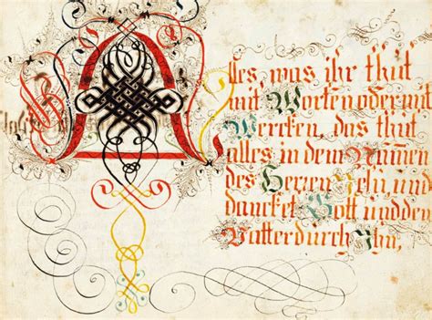 [CALLIGRAPHY-GERMAN.] German Calligraphic Manuscript. Augsburg: ca ...