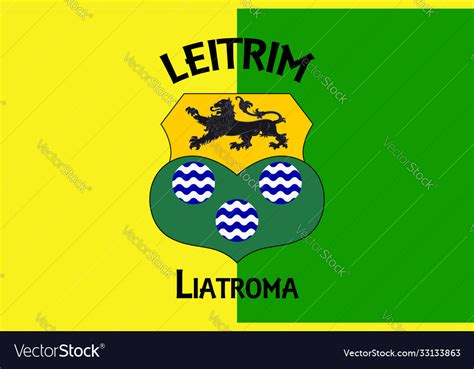 Flag county leitrim in ireland Royalty Free Vector Image