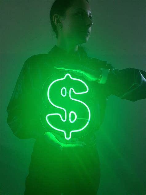 Dollar Neon Signdollar Sign Wall Artdollar Led Signgreen | Etsy