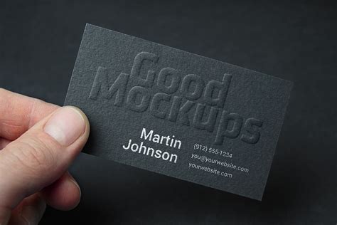 Free Embossed Business Card & Logo Mockup PSD - Good Mockups