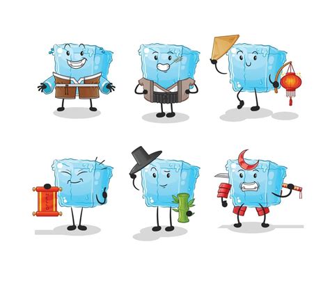 ice cube character vector 10102875 Vector Art at Vecteezy