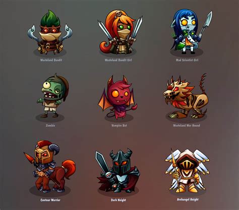 Warriors vs. Monsters - game characters designed by Fgfactory