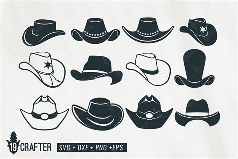 Cowboy Hat Svg Bundle, Cowboy Sheriff Hat Svg, Cowboy Hat Outline Svg ...