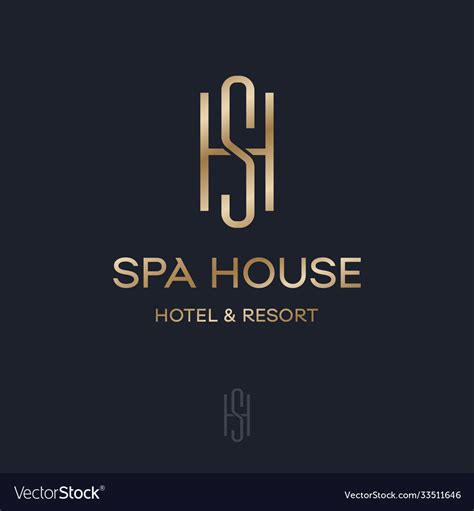 Spa house logo premium monogram hotel resort Vector Image