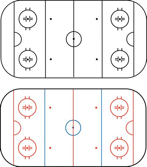 Ice hockey field on white background. ice hockey rink sign. Outline of ...