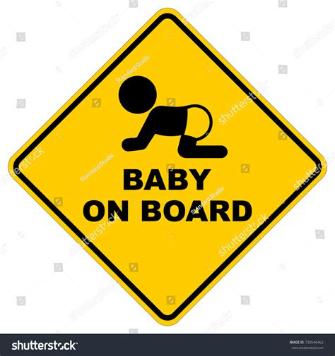 Baby On Board Yellow Square Warning Stock Vector (Royalty Free ...