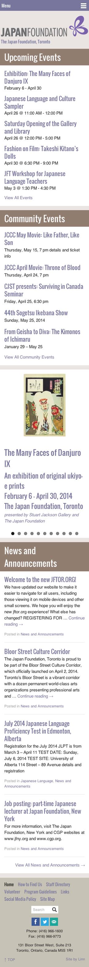 The Japan Foundation, Toronto — Drollic Design Ltd