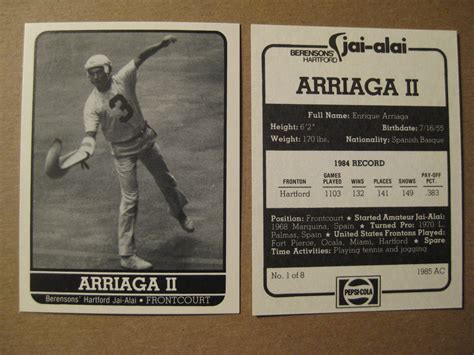 1985 Hartford Jai-Alai players cards set Tampa Miami Dania Orlando ...