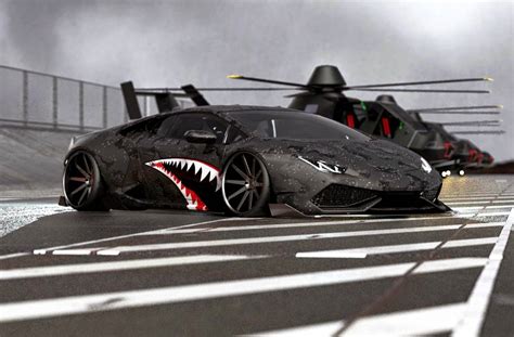 Lamborghini Huracan Black Matte a Fighter Plane by Liberty Walk ...