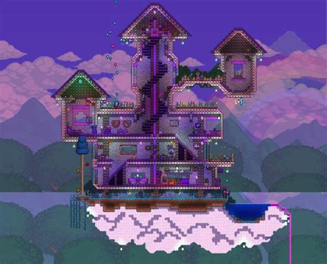 My Hallowed Sky Castle : Terraria | Terraria house ideas, Terraria ...