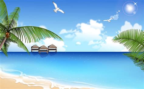 Cartoon Beach, cartoon ocean HD wallpaper | Pxfuel