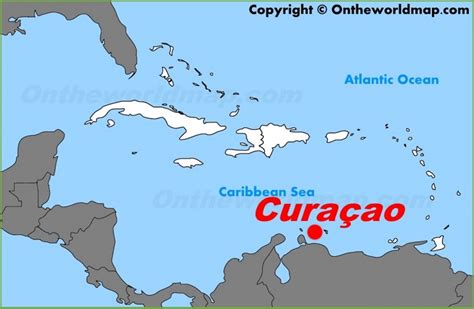 Curaçao location on the Caribbean map - Ontheworldmap.com