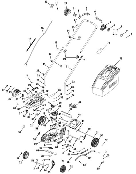 Ryobi P1104 18V Lawn Mower | Partswarehouse