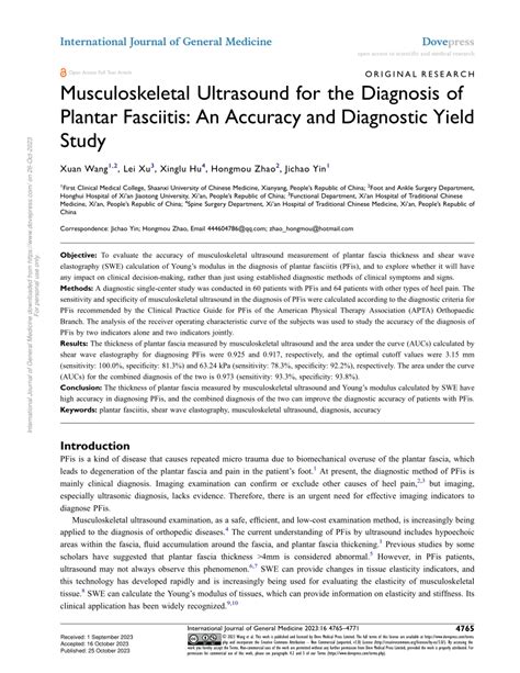 (PDF) Musculoskeletal Ultrasound for the Diagnosis of Plantar Fasciitis ...