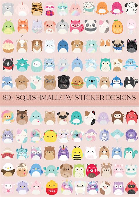 Squishmallow Sticker Bundles Waterproof Stickers 80 Designs car ...