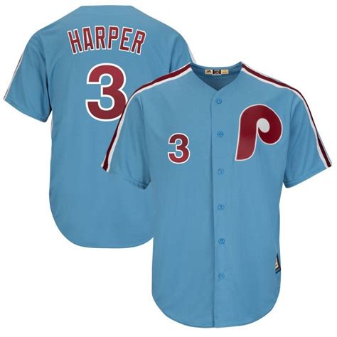 Throwback Bryce Harper Jersey (Blue) Phillies S-3X 3XL 4X 4XL