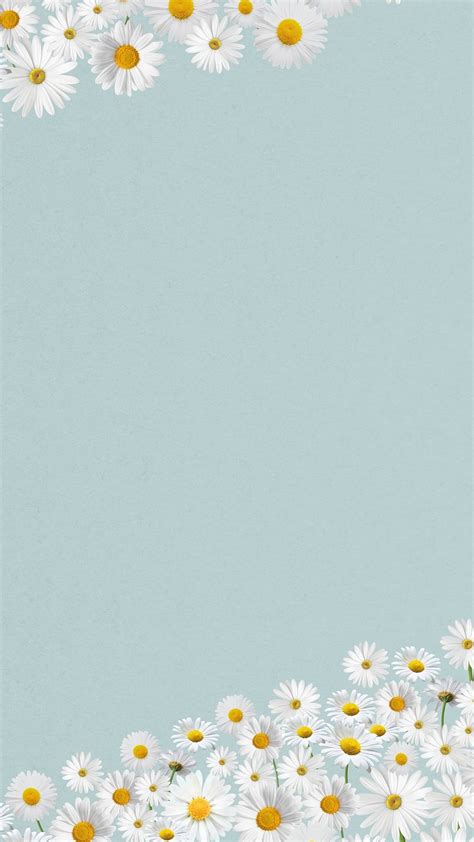 Daisy flower border iPhone wallpaper, | Premium Photo - rawpixel