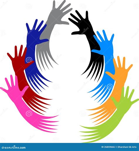 Volunteer hands stock vector. Illustration of energy - 26859666