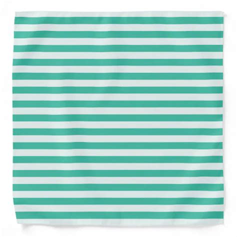 Classic Teal Striped Teal and White Stripes Bandana | Zazzle