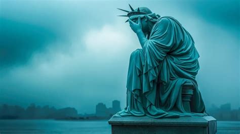 Premium Photo | Statue of Liberty Crying