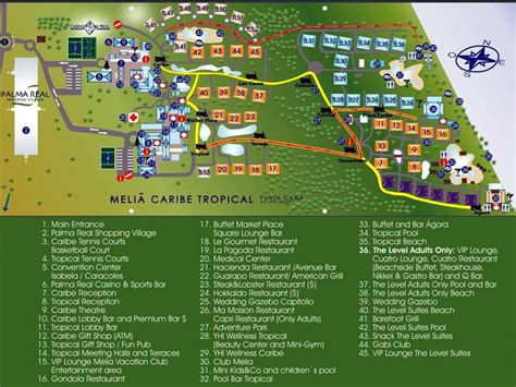 Map Layout Melia Caribe Tropical | Punta Cana beach, Punta Cana resort ...