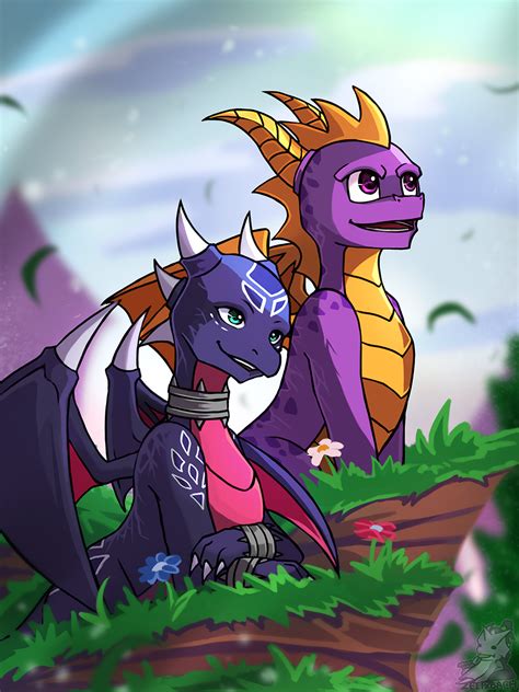 [Spyro] Spyro and Cynder by Zeitzbach on DeviantArt