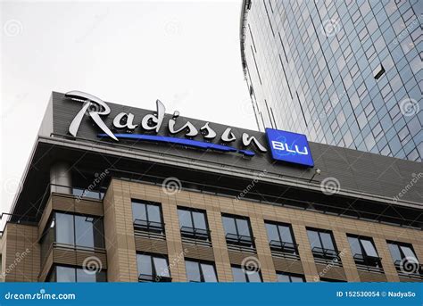 Radisson Blu Hotel Chain Logo on Top of New Hotel Facade Editorial ...