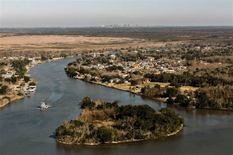 Lafitte/Jean Lafitte, Louisiana. New Orleans in background. The town ...