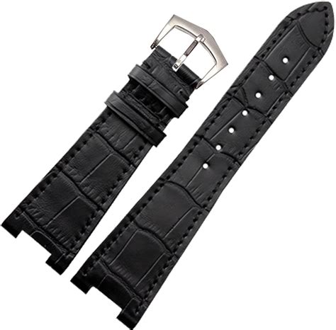 New 25mm Black Genuine Leather Watch Strap Band Buckle Made for PP ...