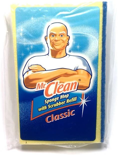 Amazon.com: Mr. Clean Sponge Mop with Scrubber Refill Classic Easy Snap ...