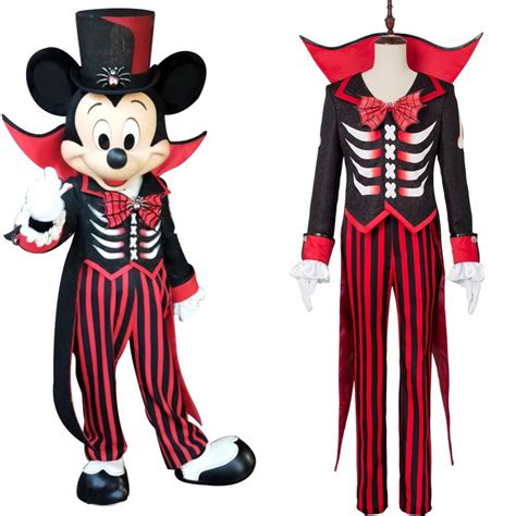 Mickey Mouse Cosplay Costume Hat Men Women Halloween Tuxedo Suit Black ...