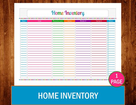 Free printable home inventory list - aaastart