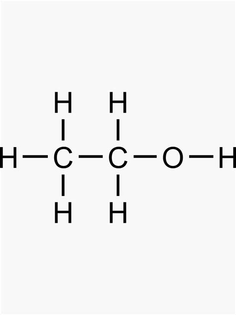 "Ethanol (Alcohol) Structural Formula" Sticker for Sale by ...