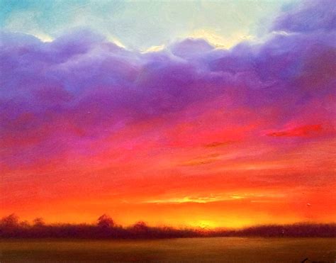 Sunset Sky Painting : Sunset Painting Sunset Art Galaxy Painting Galaxy ...