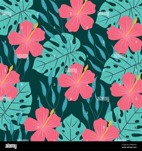 hawaiian flowers background Stock Vector Image & Art - Alamy